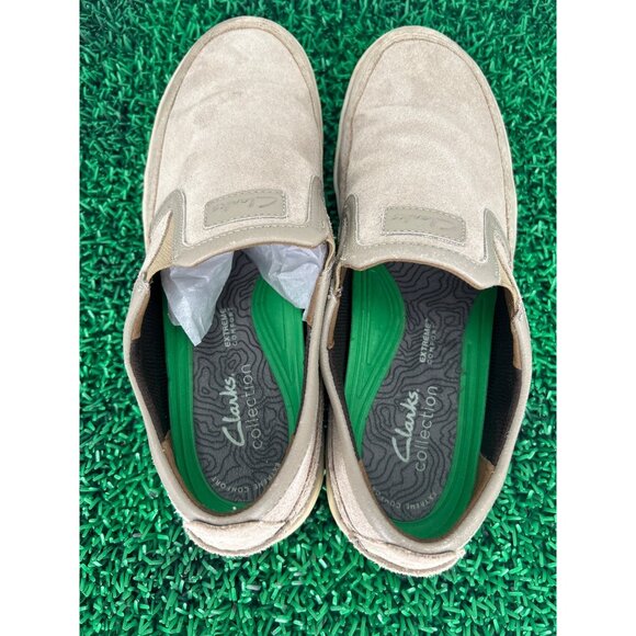 Clarks Men's Slip On Shoes Loafers Casual Comfort Beige Suede‎ Size 9.5 M - Picture 4 of 5